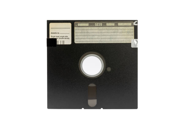 istock Old retro floppy disks 5.25 on a white background 1256002024