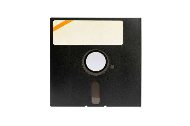 istock Old retro floppy disks 5.25 on a white background 1256002039