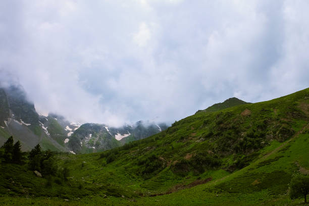 istock Dense fog in the Caucasus mountains 1256015834