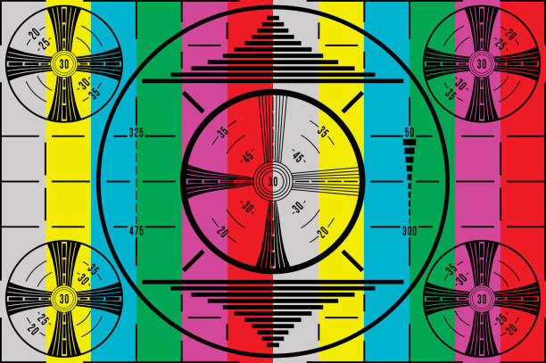 винтаж тест шаблон - diagram circle old old fashioned stock illustrations