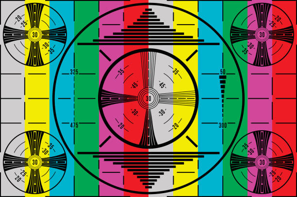 Vintage Test Pattern Vintage television test pattern. stay tuned concept stock illustrations