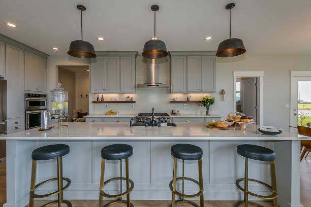 istock Beautiful modern kitchen with all luxuries you could want 1256021276