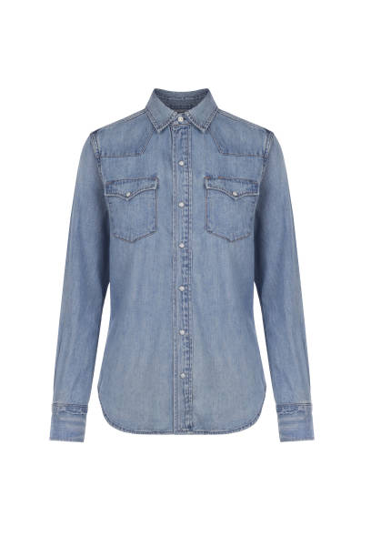 istock jeans men's shirt with long sleeves 1256023924