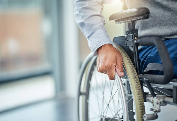 My wheelchair gave me my independence back Cropped shot of an unrecognisable senior man in a wheelchair wheelchair photos stock pictures, royalty-free photos & images