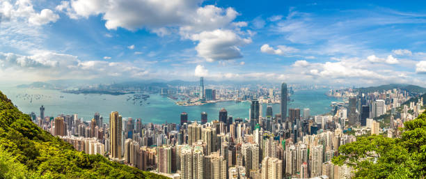 istock Panoramic view of Hong Kong 1256027794