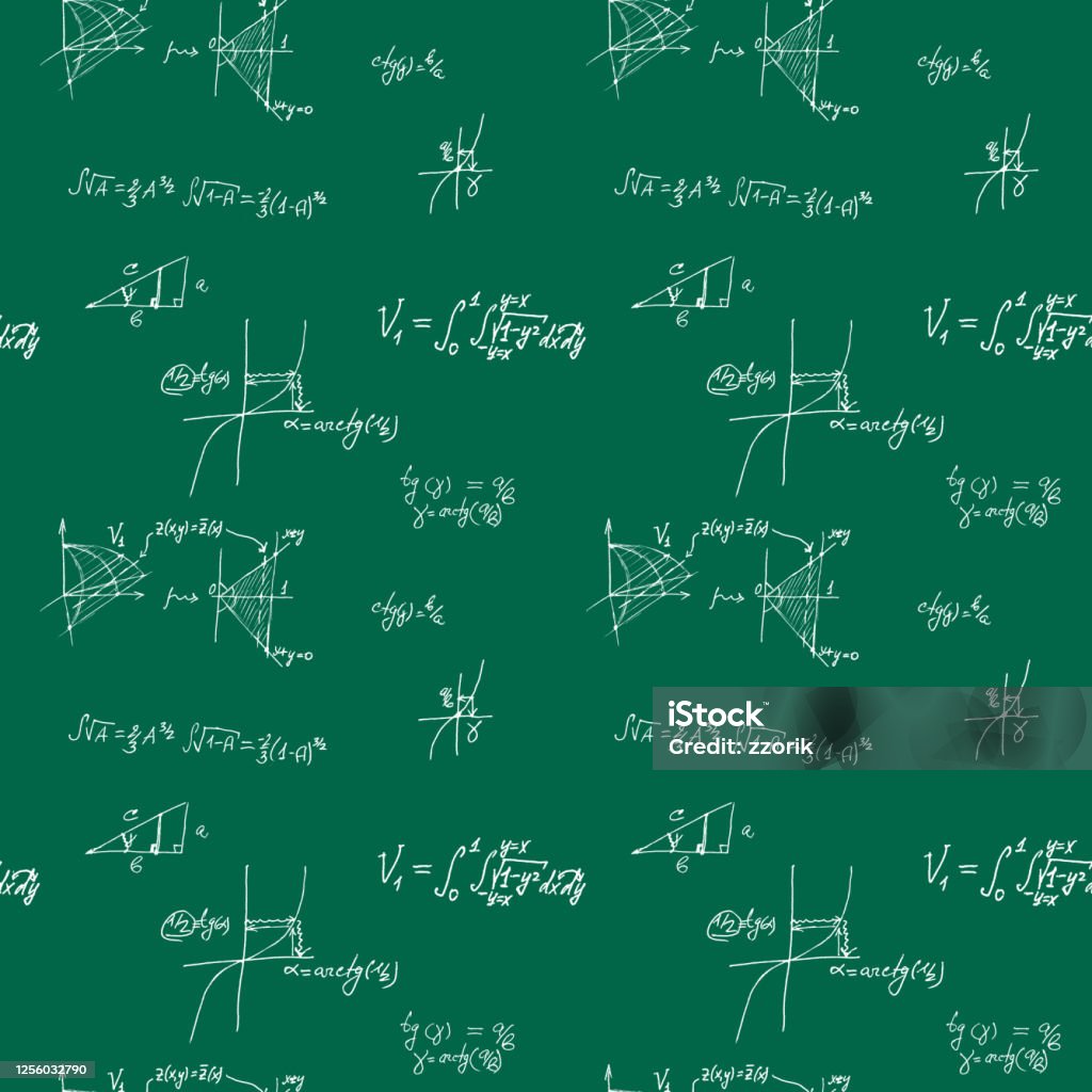 Math Cursive Background Seamless School Background With Math Design Mathematical Graph And ...