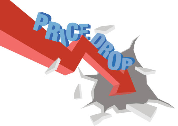 istock Typographic design of Price Drop with a giant arrow. 1256033909