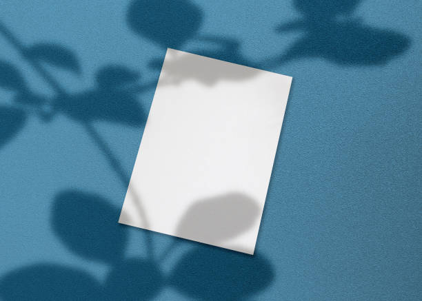 istock Invitation Mockup. Top view blank card on blue background with clipping path. 1256034821