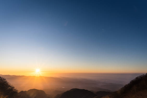Sunrise from the top of mt. Akagi Sunrise from the top of mt. Akagi mt akagi stock pictures, royalty-free photos & images