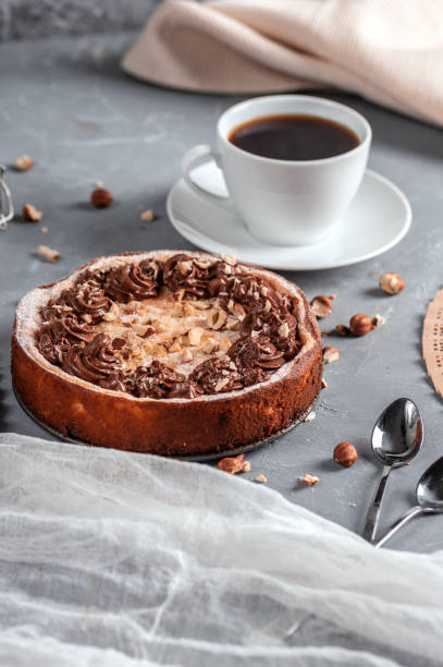istock Homemade cake with nuts and chocolate ganache 1256036530