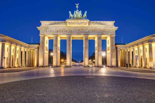 istock The famous illuminated Brandenburg Gate 1256041953