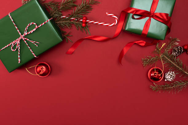 istock Christmas presents on dark background 1256048289