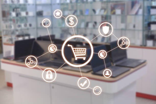 istock Shopping cart with a network. Shop. Shopping 1256049313
