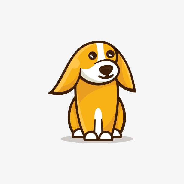 wektor ilustracja coney prosty styl maskotki. - terrier dog puppy animal stock illustrations