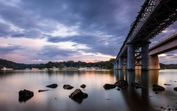 istock Clouds covering Georges River and Como Bridge 1256055483