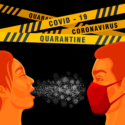 Woman sneezing and spreading coronavirus. Sneezing effect. Coronavirus outbreak.