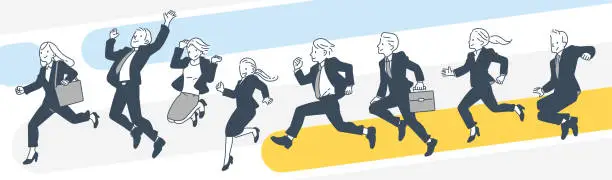 Vector illustration of Businessmen and Business Woman