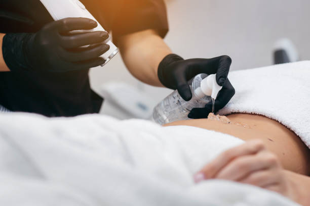 istock Hair laser removal service. IPL cosmetology device. 1256064665