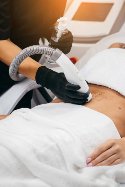 istock Hair laser removal service. IPL cosmetology device. 1256064666