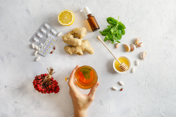 istock Drugs or natural products for immunity boosting 1256066319