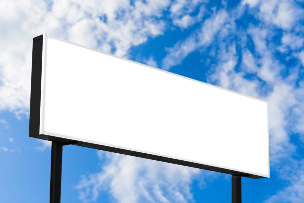 istock Side view of billboard blank for advertising on sky background.clipping path 1256066511