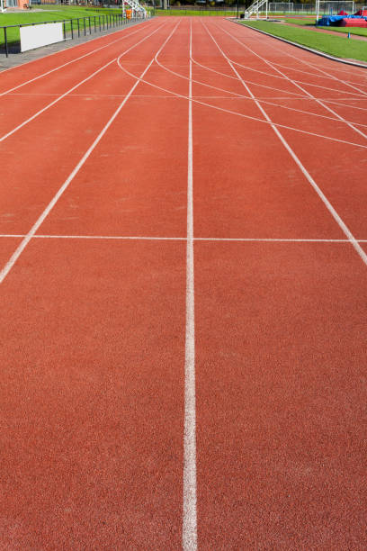 istock Running track for athletic trainig and competition 1256071560