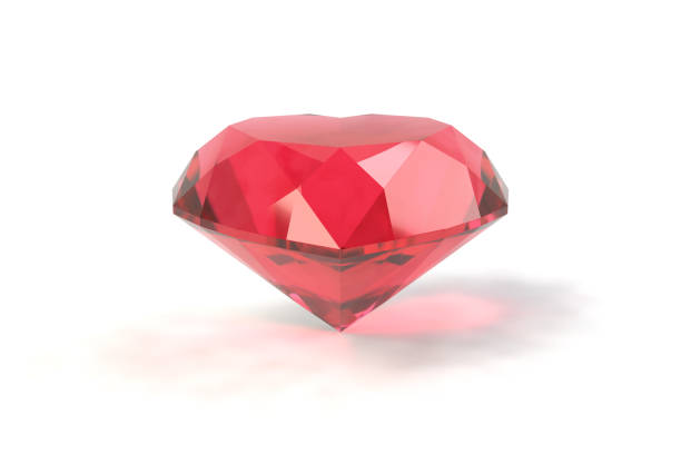 3D rendered image of pink gemstone, spinel. Isolated on white background.