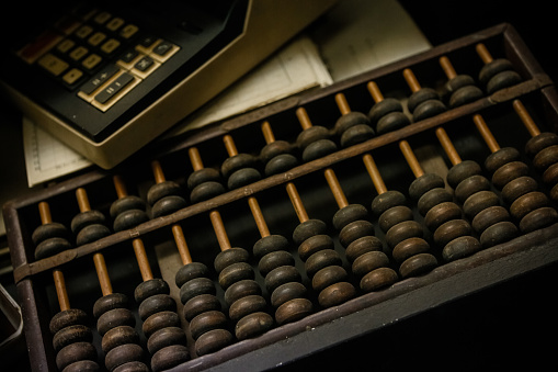 Retro abacus and calculator