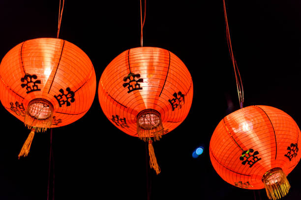 istock red Chinese paper lanterns 1256076316