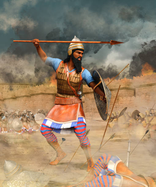 istock Ancient Assyrian Army Attacks Pharaohs Egyptian City 1256078282