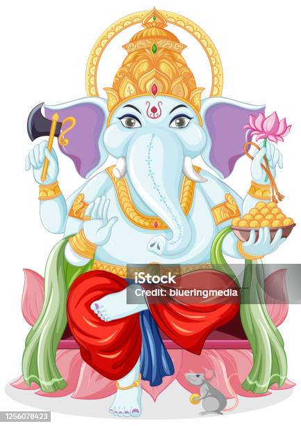 Lord Ganesha Cartoon Style Stock Illustration - Download Image Now - Ganesha,  God, Animal - iStock