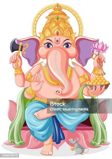 Lord Ganesha Cartoon Style Stock Illustration - Download Image Now -  Elephant, Hindi Language, Animal - iStock