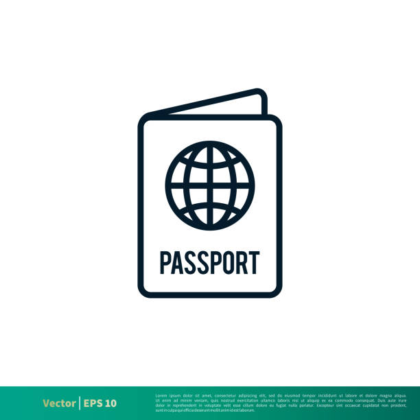 Passport Icon Vector Logo Template EPS 10 Passport Icon Vector Logo Template EPS 10 immigrants crossing sign stock illustrations