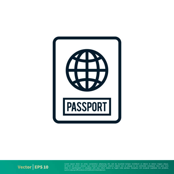 Passport Icon Vector Logo Template EPS 10 Passport Icon Vector Logo Template EPS 10 immigrants crossing sign stock illustrations