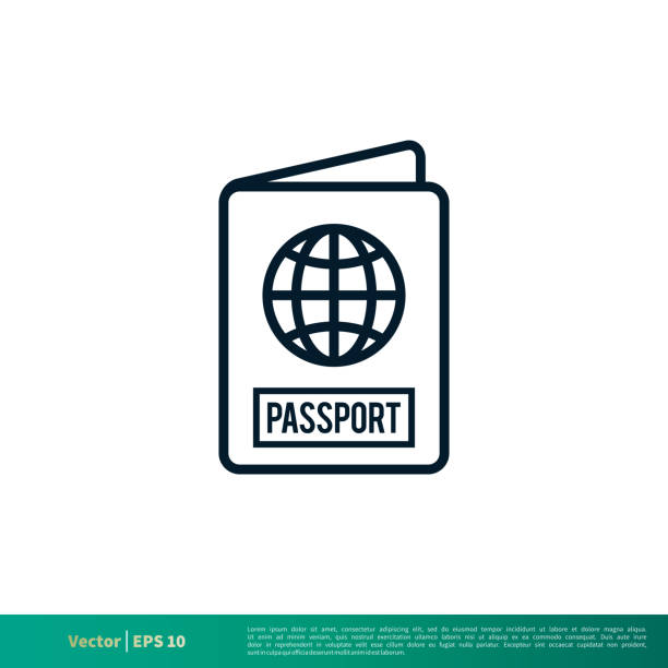 Passport Icon Vector Logo Template EPS 10 Passport Icon Vector Logo Template EPS 10 immigrants crossing sign stock illustrations