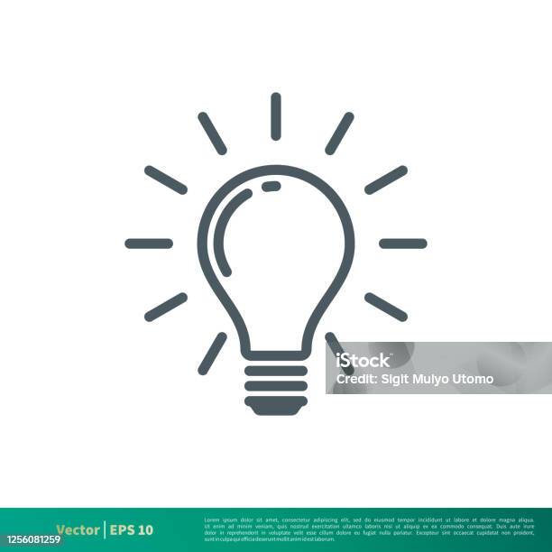 Light Bulb Icon Vector Logo Template Stock Illustration - Download Image Now - Light Bulb, Icon, Inspiration