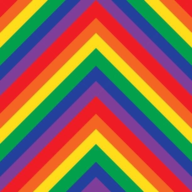 ilustrações de stock, clip art, desenhos animados e ícones de rainbow chevron diagonal stripes seamless pattern background - gay pride spectrum backgrounds textile