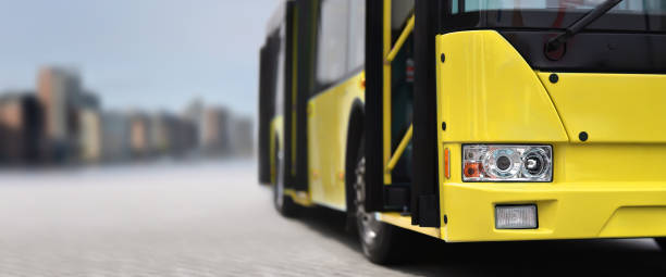 istock Yellow city bus 1256081757