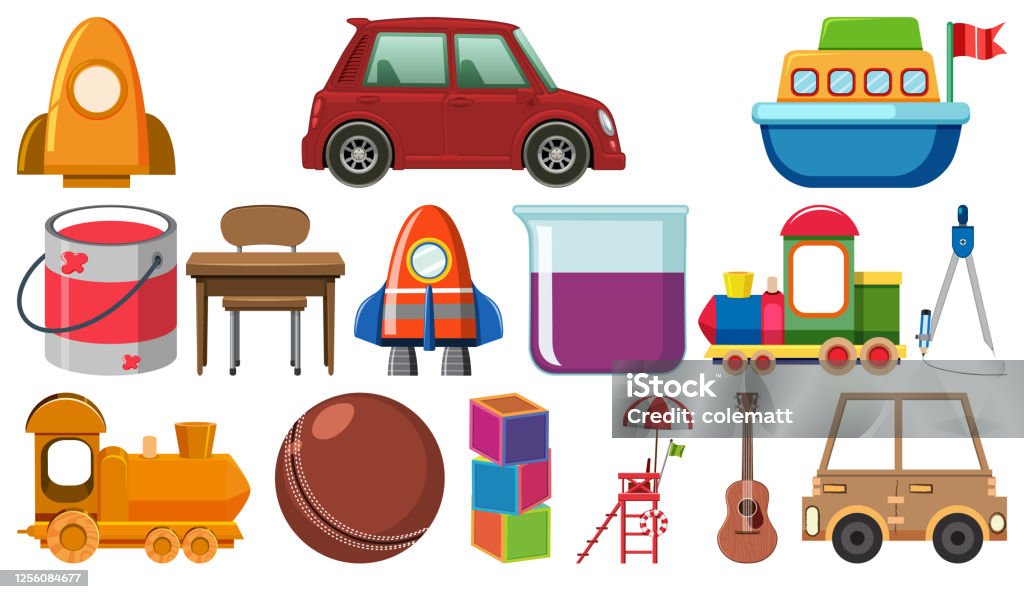 Set Of Various Objects Cartoon Stock Illustration - Download Image Now ...