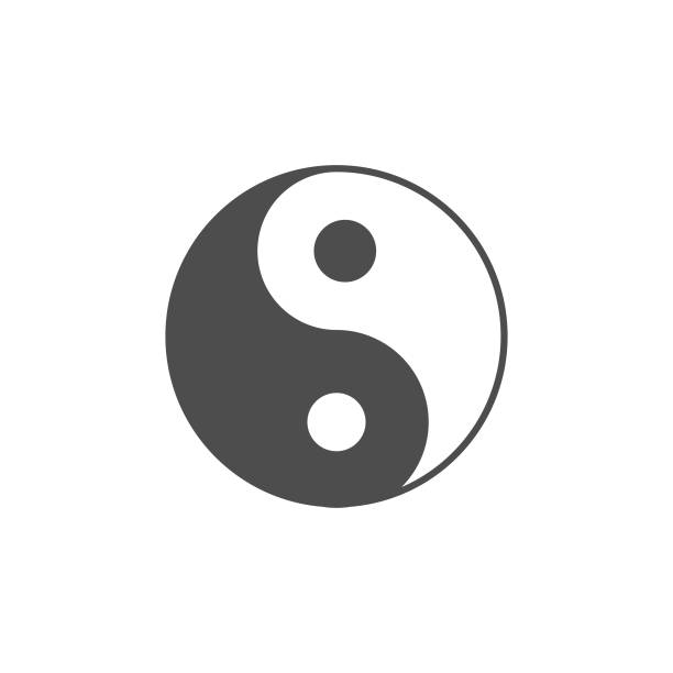 Yin Yang Icon Vector Design. Vector EPS 10 File. tai chi meditation stock illustrations