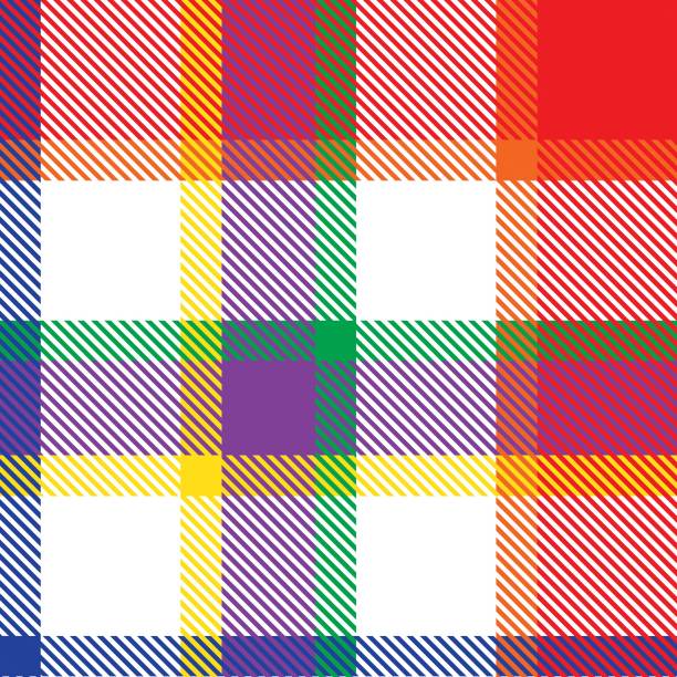 ilustrações, clipart, desenhos animados e ícones de padrão sem emendas do xadrez do arco-íris - gay pride spectrum backgrounds textile
