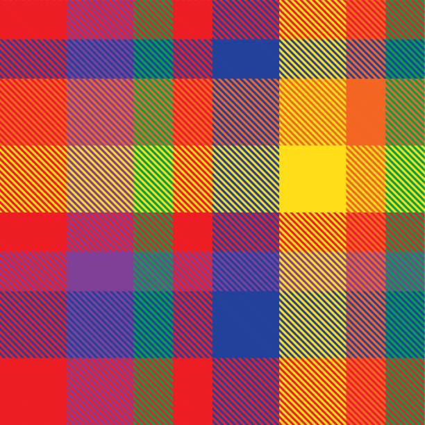 ilustrações, clipart, desenhos animados e ícones de padrão sem emendas do xadrez do arco-íris - gay pride spectrum backgrounds textile