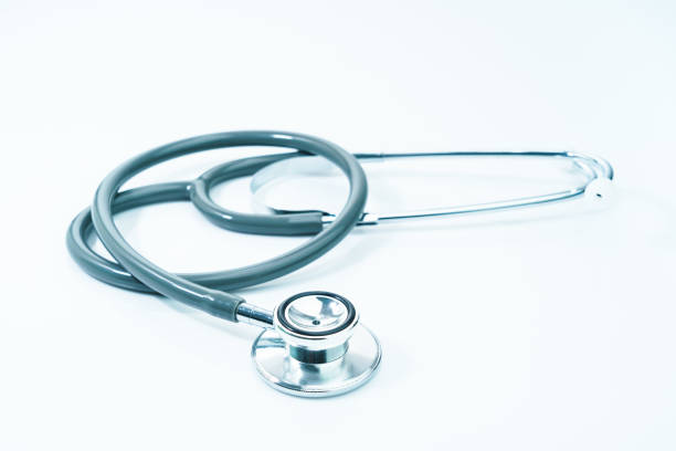 istock Medical stethoscope for doctor checkup on table 1256092694