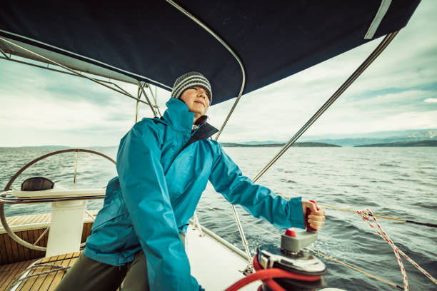 istock woman on the sailing yacht 1256094030