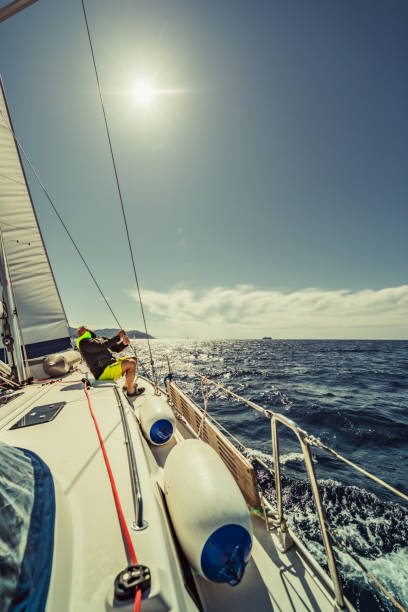 istock adventure man sailing on Aadriatic sea 1256094344