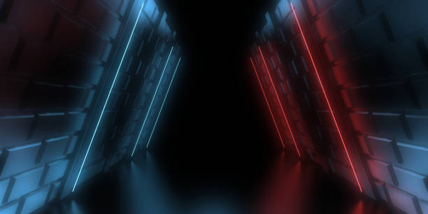 istock 3D abstract background with neon lights. 3d illustration 1256096527