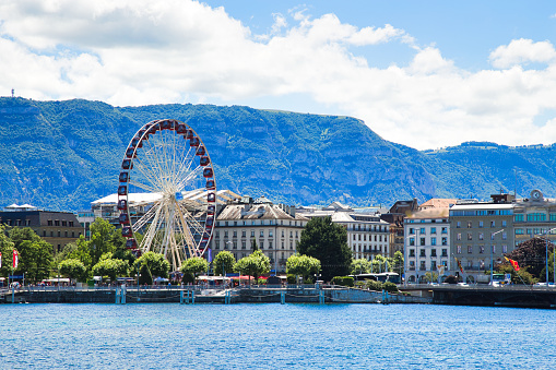 Geneva Cityscape during a Summer Sunny Day, Switzerland, Europe
