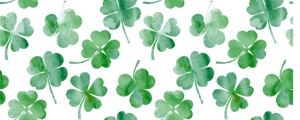 день святого патрика бесшовные картины - st patricks day clover four leaf clover irish culture stock illustrations