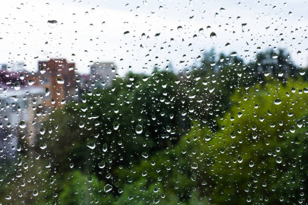 istock A small raindrop rests on the glass after rain. 1256102574