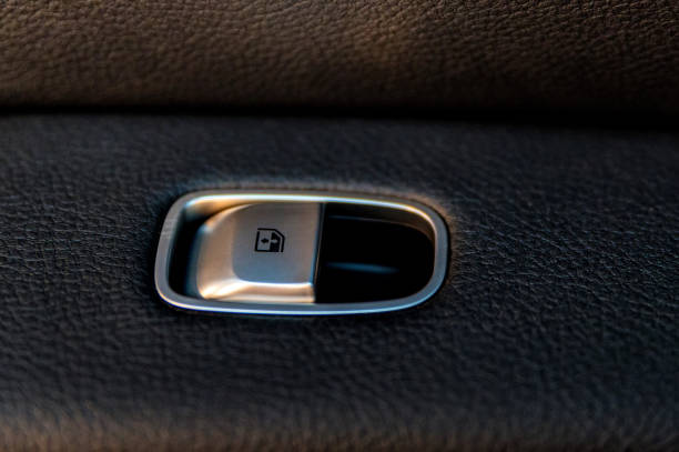 istock Window lifter buttons in premium car 1256107280